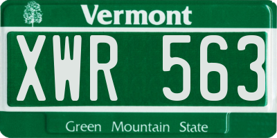 VT license plate XWR563