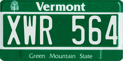 VT license plate XWR564
