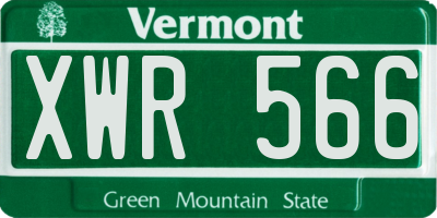 VT license plate XWR566