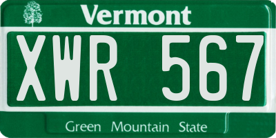 VT license plate XWR567