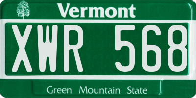 VT license plate XWR568