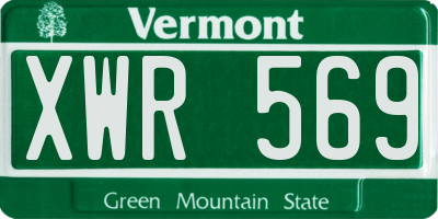 VT license plate XWR569
