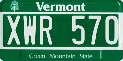 VT license plate XWR570