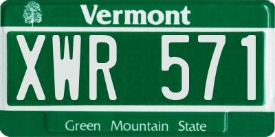VT license plate XWR571