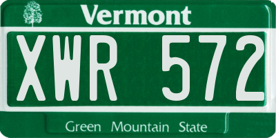 VT license plate XWR572