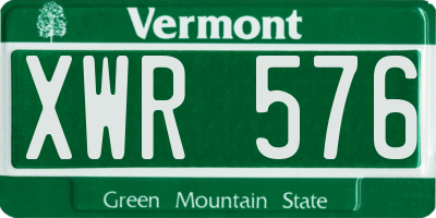 VT license plate XWR576