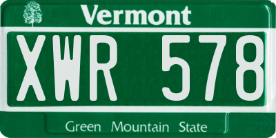 VT license plate XWR578