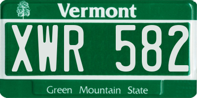 VT license plate XWR582