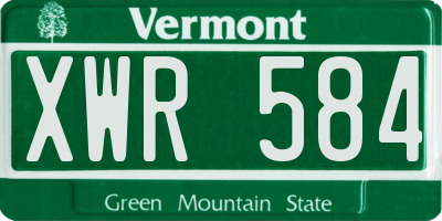 VT license plate XWR584