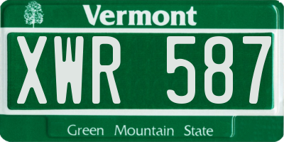 VT license plate XWR587