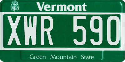 VT license plate XWR590