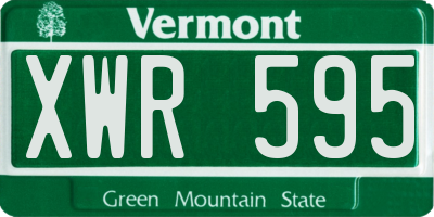 VT license plate XWR595