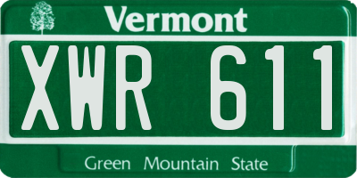 VT license plate XWR611
