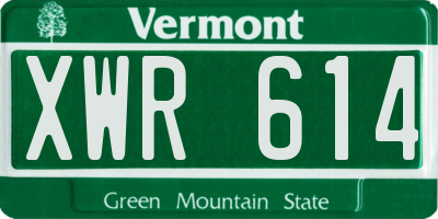 VT license plate XWR614