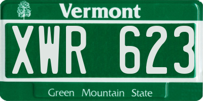 VT license plate XWR623