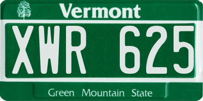 VT license plate XWR625