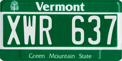 VT license plate XWR637