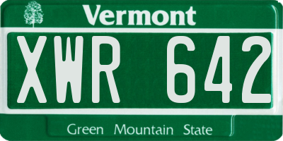 VT license plate XWR642