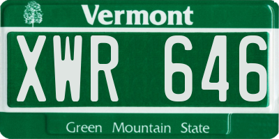 VT license plate XWR646
