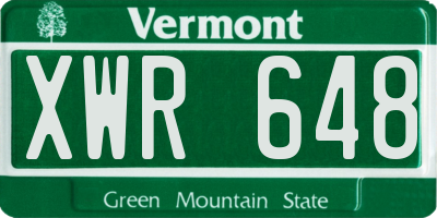 VT license plate XWR648