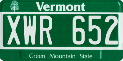 VT license plate XWR652