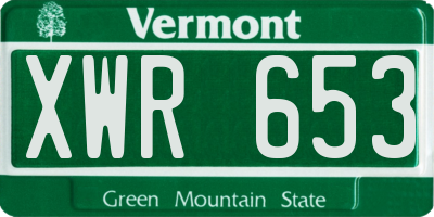 VT license plate XWR653