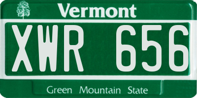 VT license plate XWR656