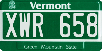 VT license plate XWR658