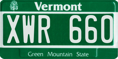 VT license plate XWR660