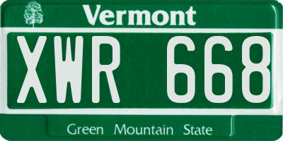 VT license plate XWR668
