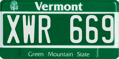 VT license plate XWR669
