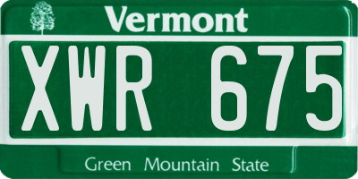VT license plate XWR675