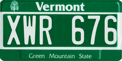 VT license plate XWR676
