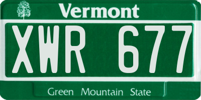 VT license plate XWR677