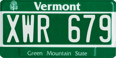 VT license plate XWR679