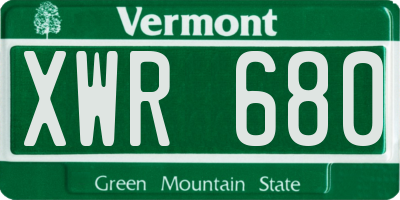 VT license plate XWR680