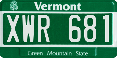 VT license plate XWR681