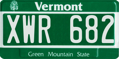 VT license plate XWR682