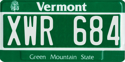 VT license plate XWR684