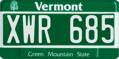 VT license plate XWR685