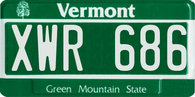 VT license plate XWR686