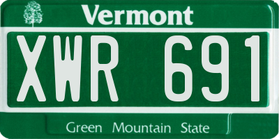 VT license plate XWR691