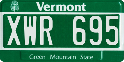 VT license plate XWR695