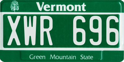 VT license plate XWR696