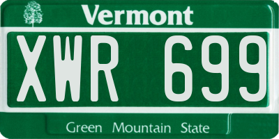 VT license plate XWR699