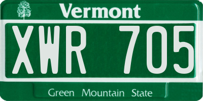 VT license plate XWR705