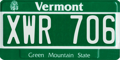 VT license plate XWR706