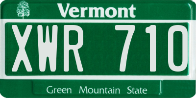 VT license plate XWR710