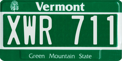 VT license plate XWR711