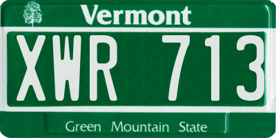VT license plate XWR713